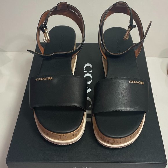 Coach Shoes - Coach Sandals  - Taluhlah Black Leather Sandals